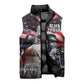 Stokely Carmichael Sleeveless Puffer Jacket American Flag Background Black Power Quote Civil Rights Leader Powerful Speech - African Pride
