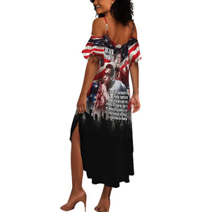 Stokely Carmichael Summer Maxi Dress American Flag Background Black Power Quote Civil Rights Leader Powerful Speech - African Pride