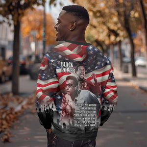 Stokely Carmichael Sweatshirt American Flag Background Black Power Quote Civil Rights Leader Powerful Speech - African Pride