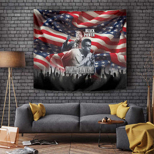 Stokely Carmichael Tapestry American Flag Background Black Power Quote Civil Rights Leader Powerful Speech - African Pride