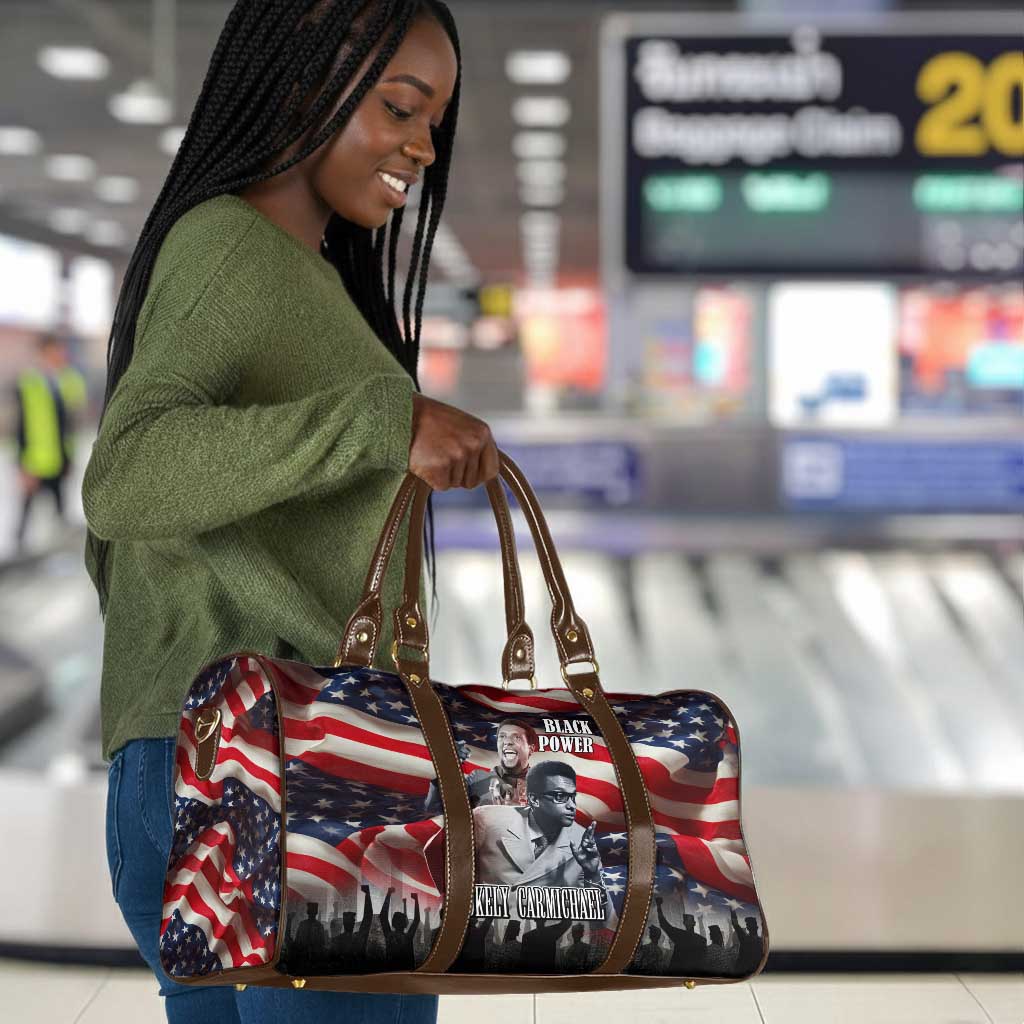 Stokely Carmichael Travel Bag American Flag Background Black Power Quote Civil Rights Leader Powerful Speech - African Pride