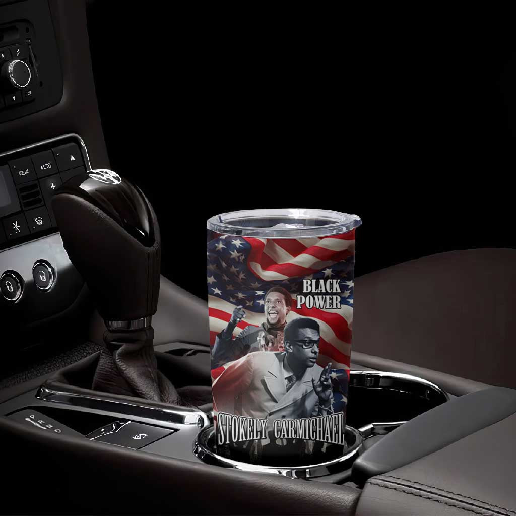 Stokely Carmichael Tumbler Cup American Flag Background Black Power Quote Civil Rights Leader Powerful Speech - African Pride