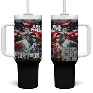 Stokely Carmichael Tumbler With Handle American Flag Background Black Power Quote Civil Rights Leader Powerful Speech - African Pride