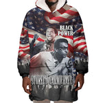 Stokely Carmichael Wearable Blanket Hoodie American Flag Background Black Power Quote Civil Rights Leader Powerful Speech - African Pride