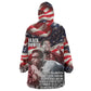 Stokely Carmichael Wearable Blanket Hoodie American Flag Background Black Power Quote Civil Rights Leader Powerful Speech - African Pride
