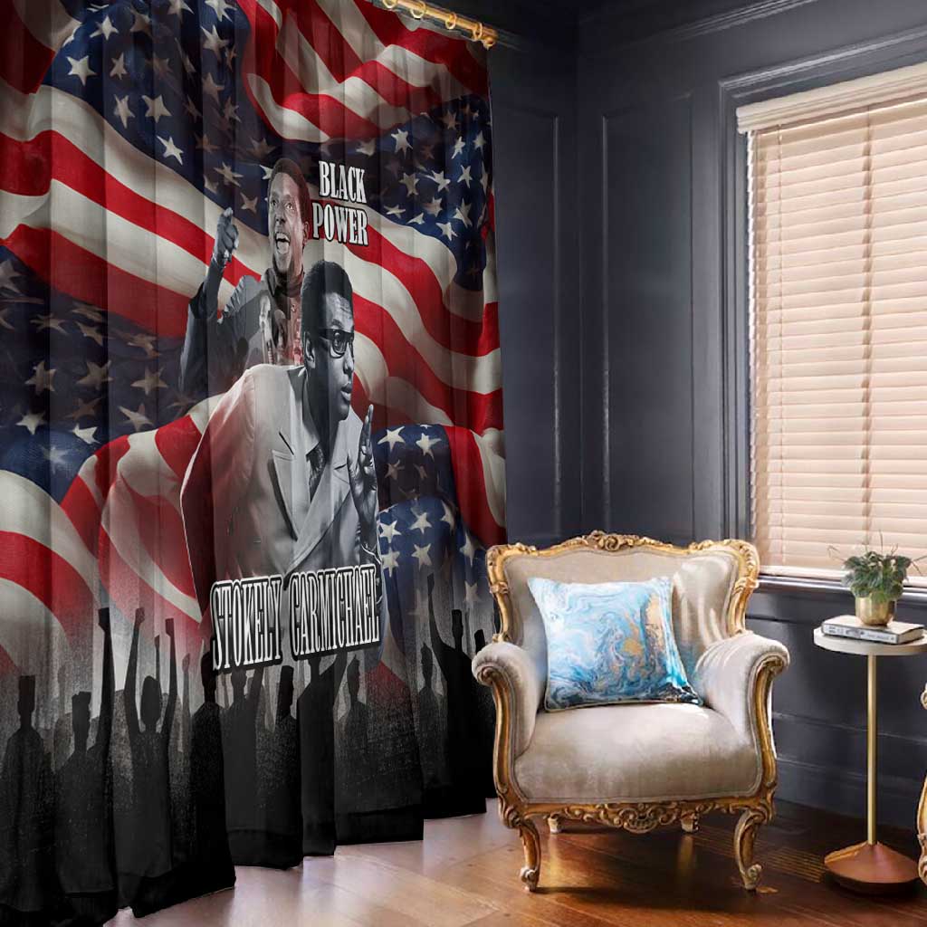 Stokely Carmichael Window Curtain American Flag Background Black Power Quote Civil Rights Leader Powerful Speech - African Pride