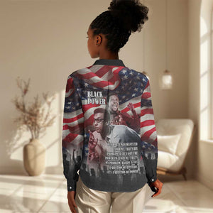 Stokely Carmichael Women Casual Shirt American Flag Background Black Power Quote Civil Rights Leader Powerful Speech - African Pride