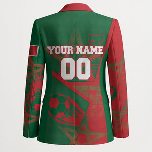 Personalized Morocco Football Blazer Geometric Star Flag Soccer National Pride