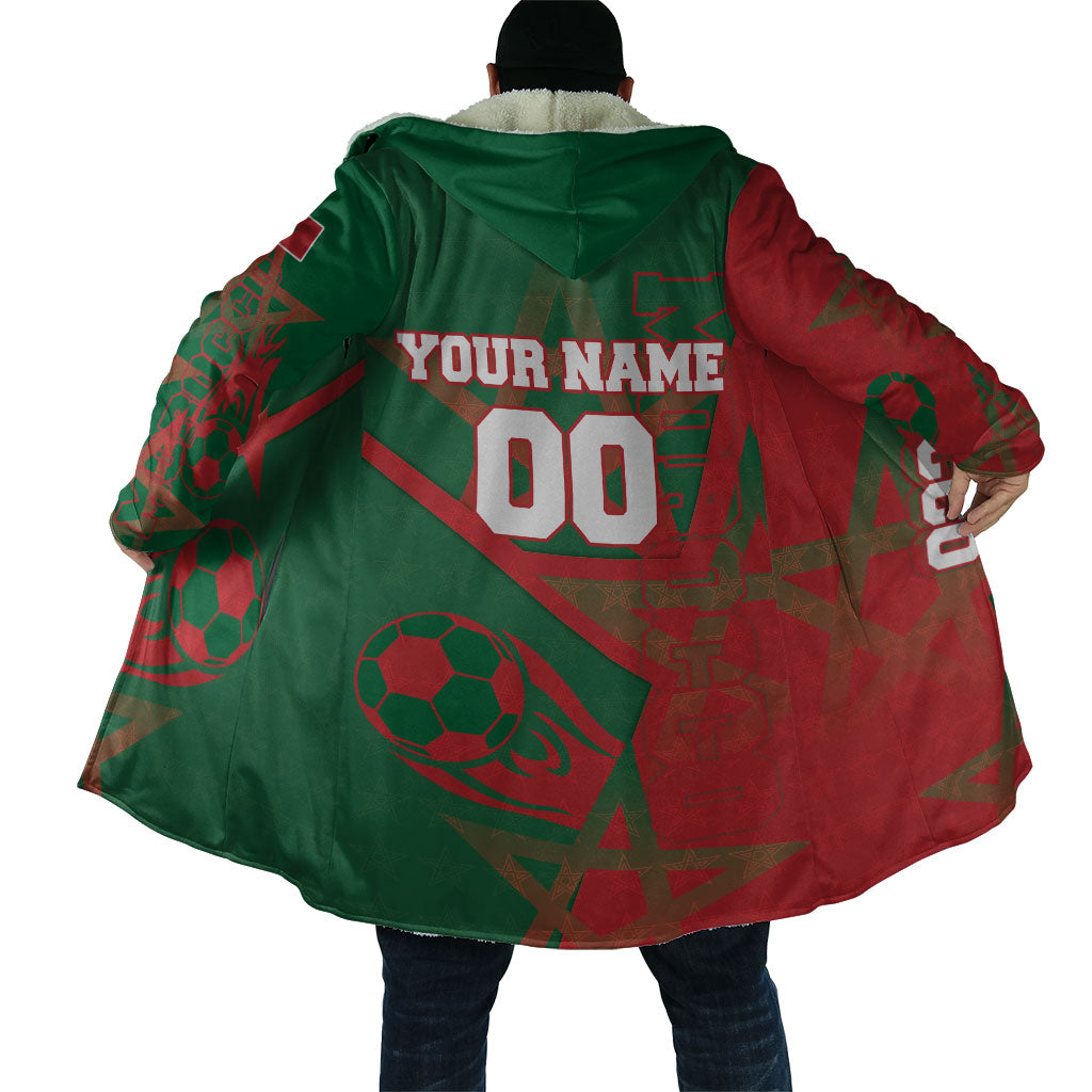 Personalized Morocco Football Cloak Geometric Star Flag Soccer National Pride