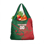 Personalized Morocco Football Grocery Bag Geometric Star Flag Soccer National Pride