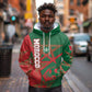 Personalized Morocco Football Hoodie Geometric Star Flag Soccer National Pride