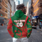Personalized Morocco Football Hoodie Geometric Star Flag Soccer National Pride