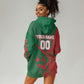 Personalized Morocco Football Hoodie Dress Geometric Star Flag Soccer National Pride