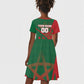 Personalized Morocco Football Kid Short Sleeve Dress Geometric Star Flag Soccer National Pride