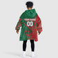 Personalized Morocco Football Kid Wearable Blanket Hoodie Geometric Star Flag Soccer National Pride