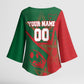 Personalized Morocco Football Kimono Sleeve Blouse Geometric Star Flag Soccer National Pride