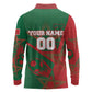 Personalized Morocco Football Long Sleeve Polo Shirt Geometric Star Flag Soccer National Pride