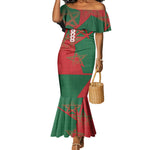 Personalized Morocco Football Mermaid Dress Geometric Star Flag Soccer National Pride