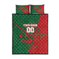 Personalized Morocco Football Quilt Bed Set Geometric Star Flag Soccer National Pride