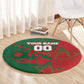 Personalized Morocco Football Round Carpet Geometric Star Flag Soccer National Pride