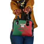 Personalized Morocco Football Shoulder Handbag Geometric Star Flag Soccer National Pride