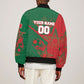 Personalized Morocco Football Sleeve Zip Bomber Jacket Geometric Star Flag Soccer National Pride