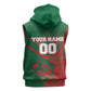 Personalized Morocco Football Sleeveless Hoodie Geometric Star Flag Soccer National Pride