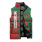 Personalized Morocco Football Sleeveless Puffer Jacket Geometric Star Flag Soccer National Pride
