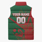 Personalized Morocco Football Sleeveless Puffer Jacket Geometric Star Flag Soccer National Pride