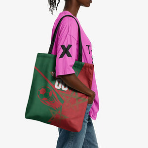 Personalized Morocco Football Tote Bag Geometric Star Flag Soccer National Pride