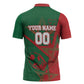 Personalized Morocco Football Zipper Polo Shirt Geometric Star Flag Soccer National Pride
