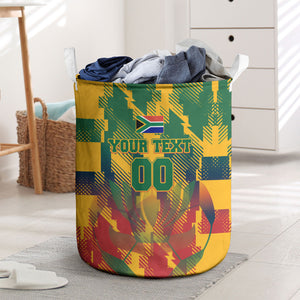 Personalized South Africa Football Laundry Basket South African Flag Inspiration - Soccer Graphic Bold Color Blocks