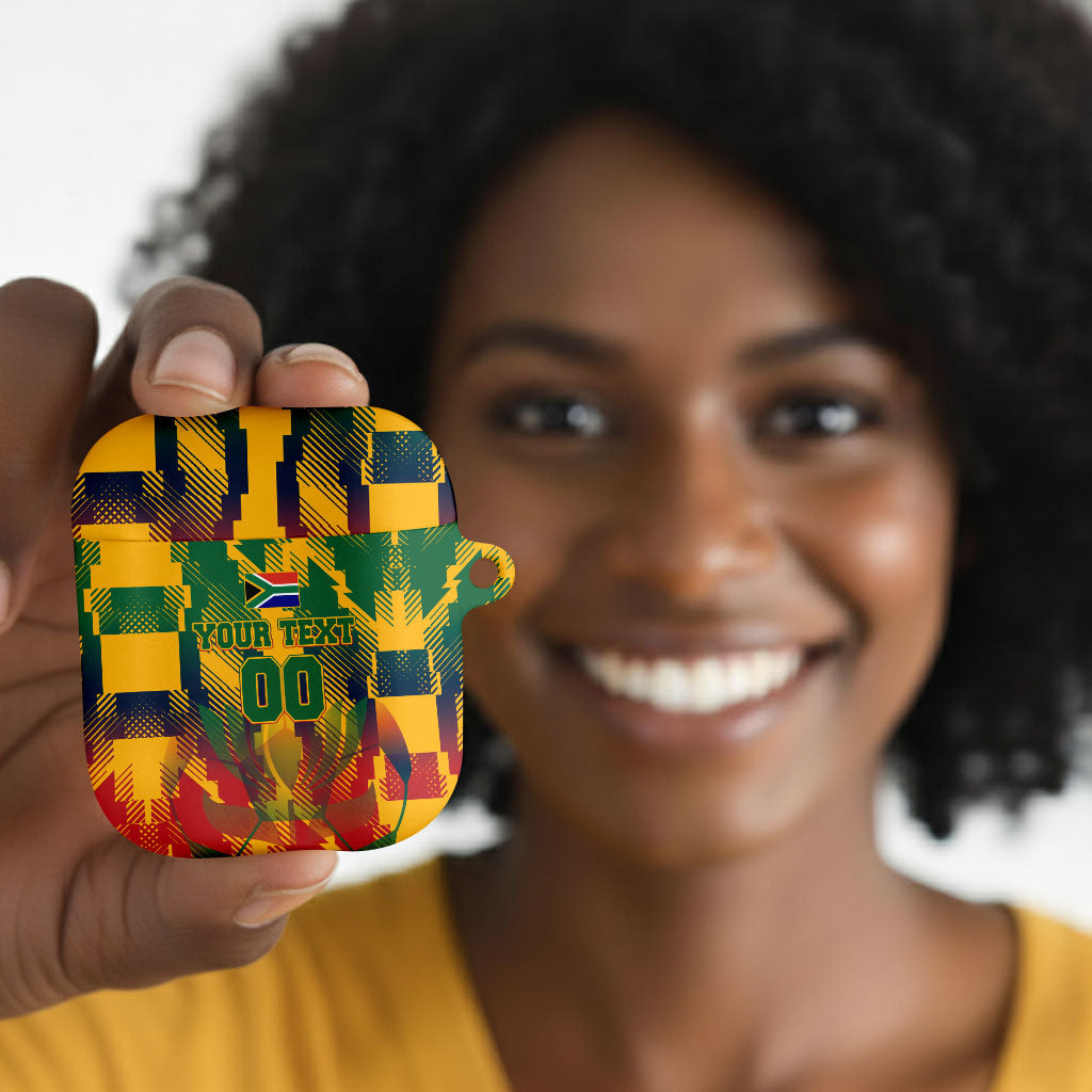 Personalized South Africa Football AirPods Case South African Flag Inspiration - Soccer Graphic Bold Color Blocks