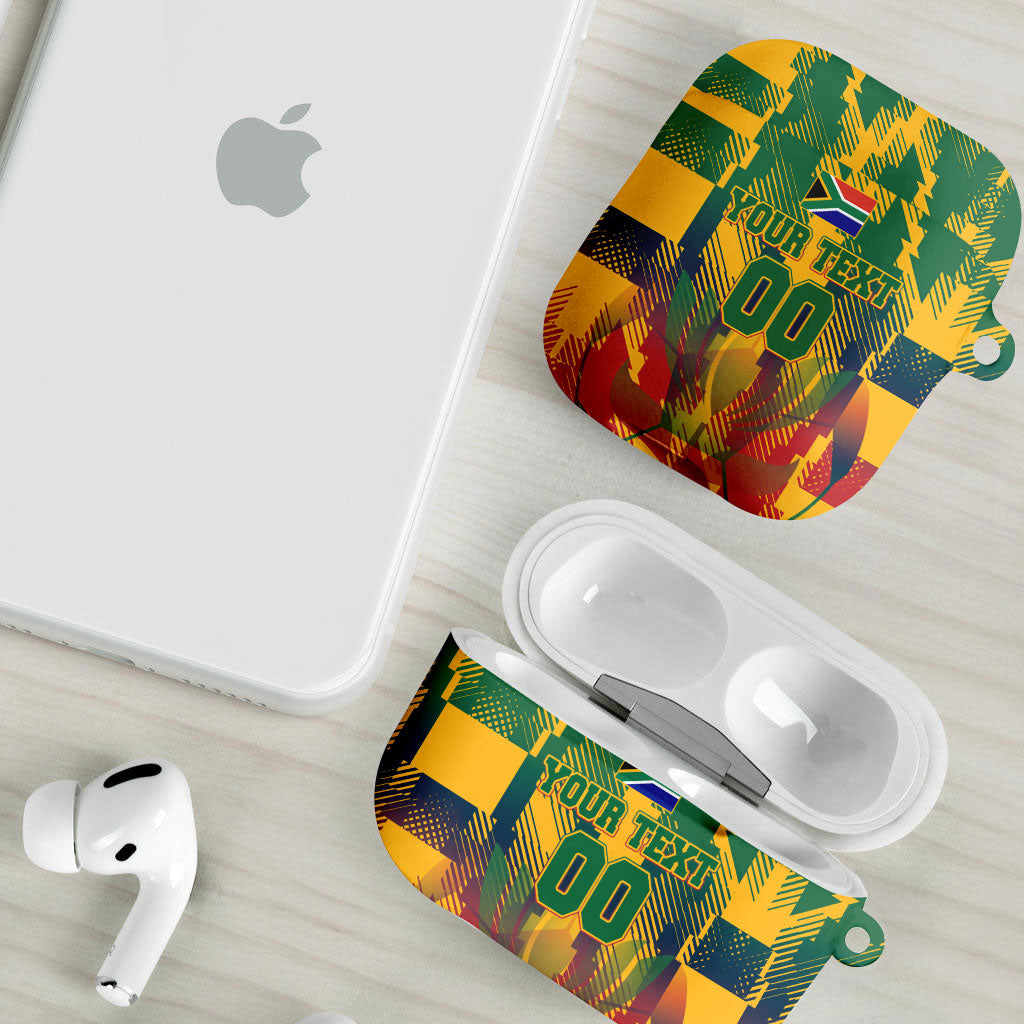 Personalized South Africa Football AirPods Case South African Flag Inspiration - Soccer Graphic Bold Color Blocks