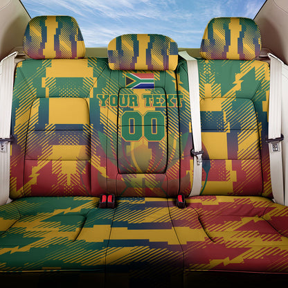 Personalized South Africa Football Back Car Seat Cover South African Flag Inspiration - Soccer Graphic Bold Color Blocks
