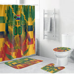 Personalized South Africa Football Bathroom Set South African Flag Inspiration - Soccer Graphic Bold Color Blocks