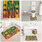 Personalized South Africa Football Bathroom Set South African Flag Inspiration - Soccer Graphic Bold Color Blocks