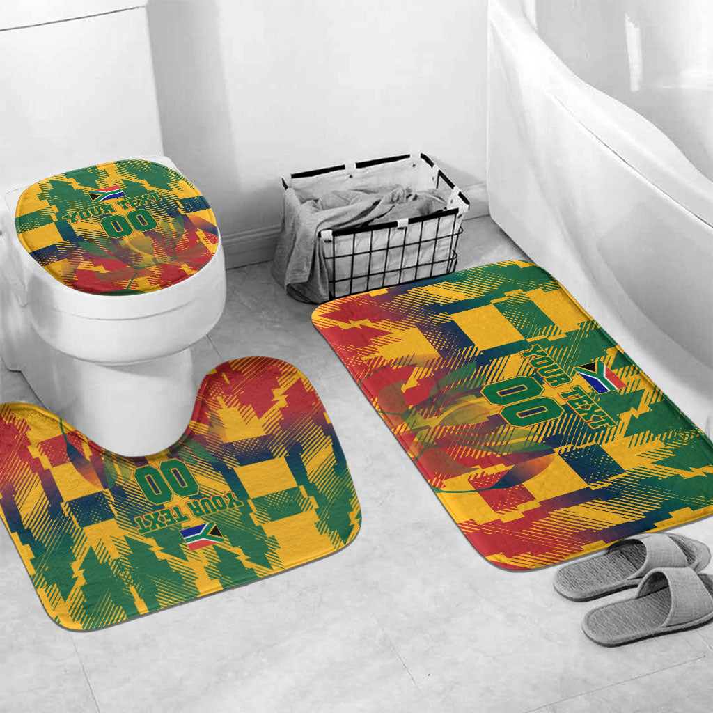 Personalized South Africa Football Bathroom Set South African Flag Inspiration - Soccer Graphic Bold Color Blocks