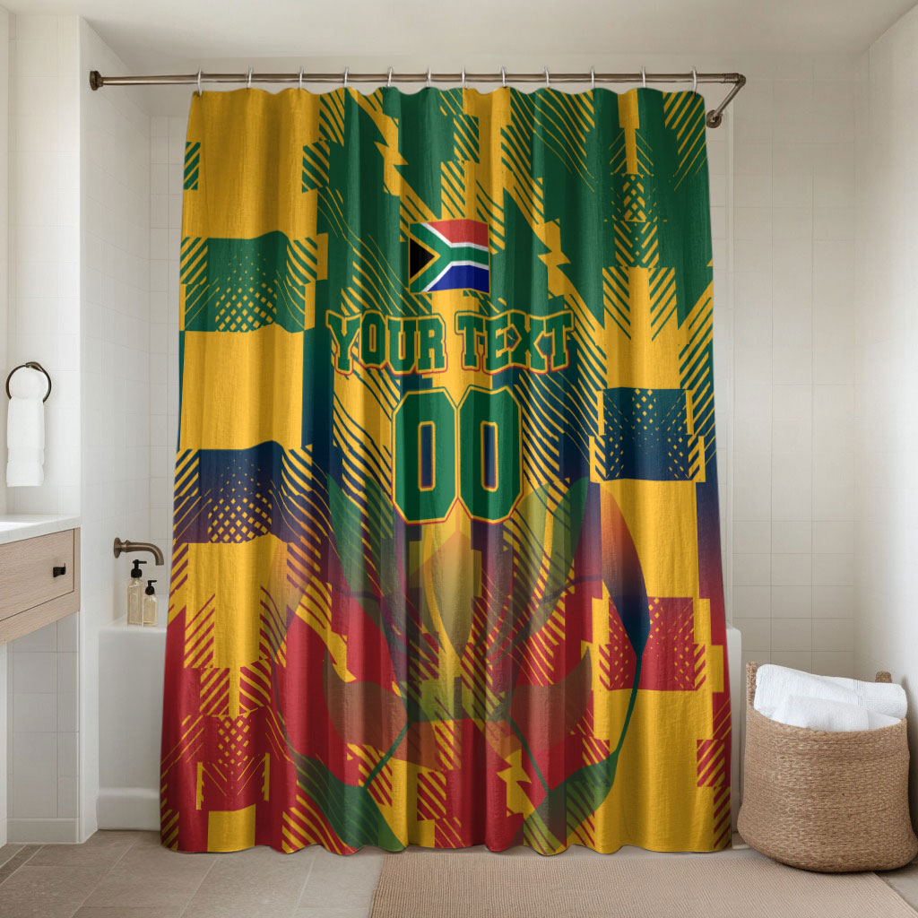 Personalized South Africa Football Bathroom Set South African Flag Inspiration - Soccer Graphic Bold Color Blocks