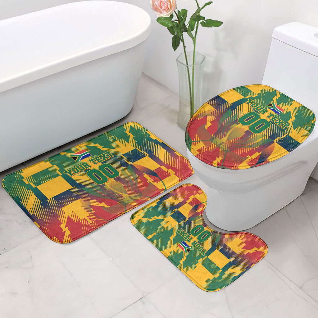Personalized South Africa Football Bathroom Set South African Flag Inspiration - Soccer Graphic Bold Color Blocks