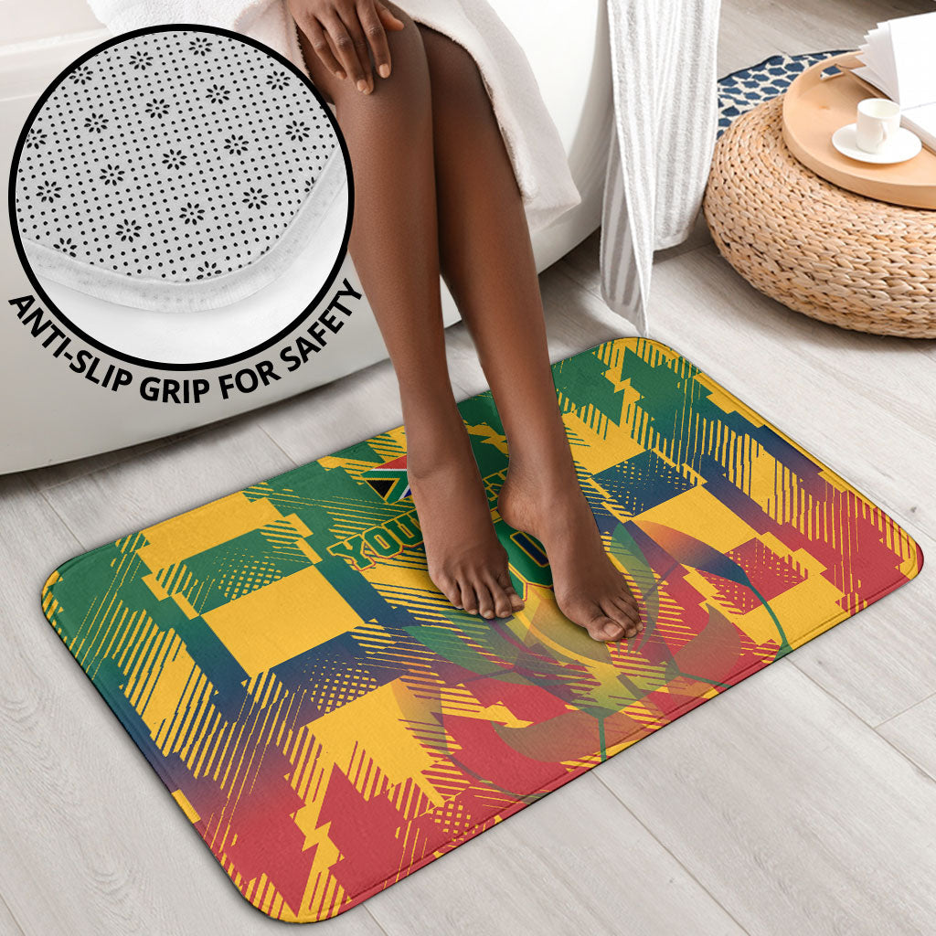 Personalized South Africa Football Bathroom Set South African Flag Inspiration - Soccer Graphic Bold Color Blocks