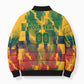 Personalized South Africa Football Bomber Puffer Jacket South African Flag Inspiration - Soccer Graphic Bold Color Blocks