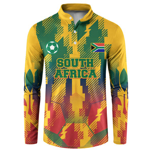 Personalized South Africa Football Button Sweatshirt South African Flag Inspiration - Soccer Graphic Bold Color Blocks