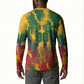 Personalized South Africa Football Button Sweatshirt South African Flag Inspiration - Soccer Graphic Bold Color Blocks