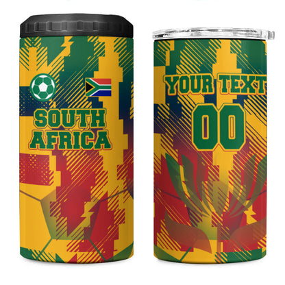Personalized South Africa Football 4 in 1 Can Cooler Tumbler South African Flag Inspiration - Soccer Graphic Bold Color Blocks