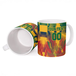 Personalized South Africa Football Ceramic Mug South African Flag Inspiration - Soccer Graphic Bold Color Blocks