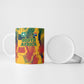 Personalized South Africa Football Ceramic Mug South African Flag Inspiration - Soccer Graphic Bold Color Blocks