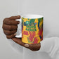 Personalized South Africa Football Ceramic Mug South African Flag Inspiration - Soccer Graphic Bold Color Blocks