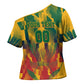 Personalized South Africa Football Cross Shoulder Shirt South African Flag Inspiration - Soccer Graphic Bold Color Blocks