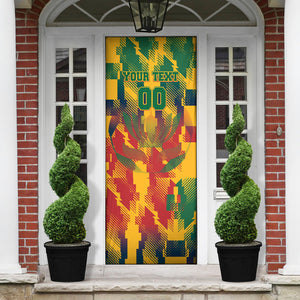 Personalized South Africa Football Door Cover South African Flag Inspiration - Soccer Graphic Bold Color Blocks